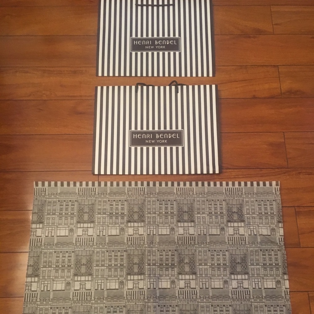 Henri Bendel shopping bag and tissue paper.